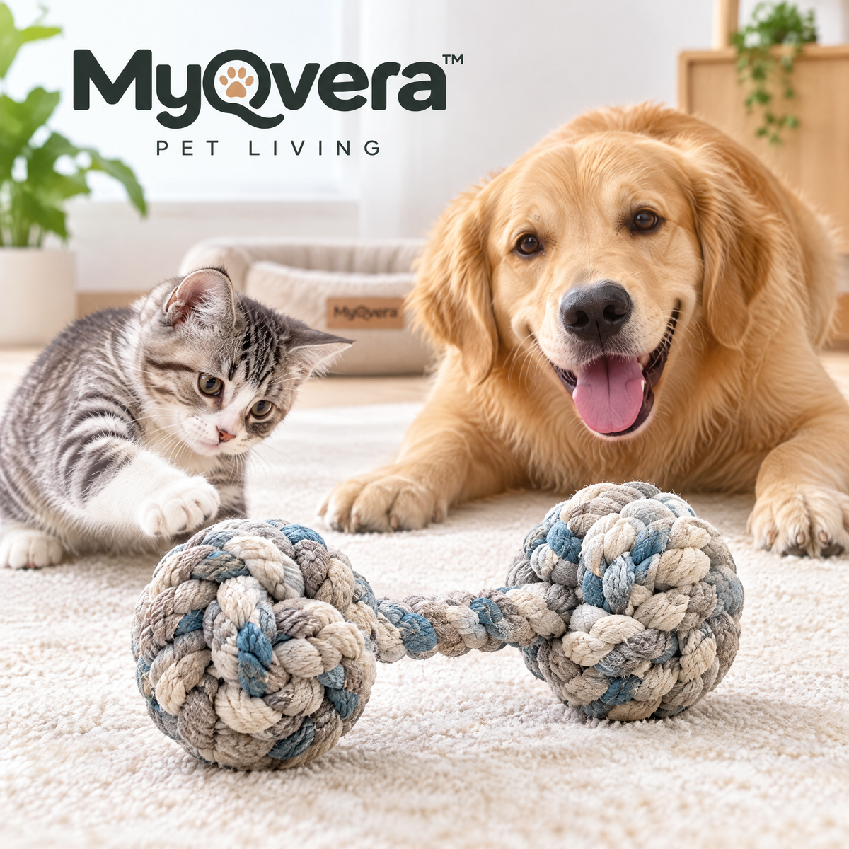 Myqvera™ Interactive Rope Ball Dog Toy