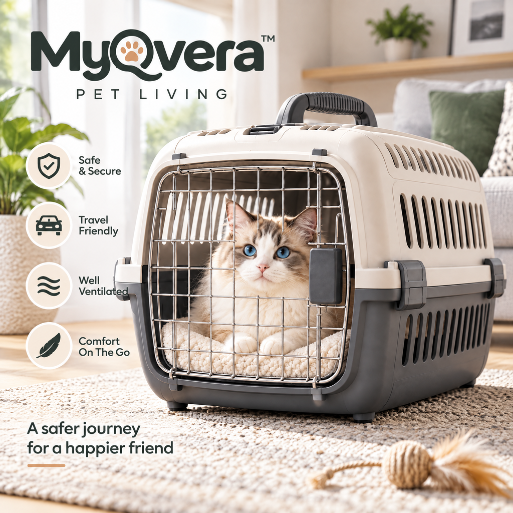 Myqvera™ Safe & Comfortable Pet Carrier Crate