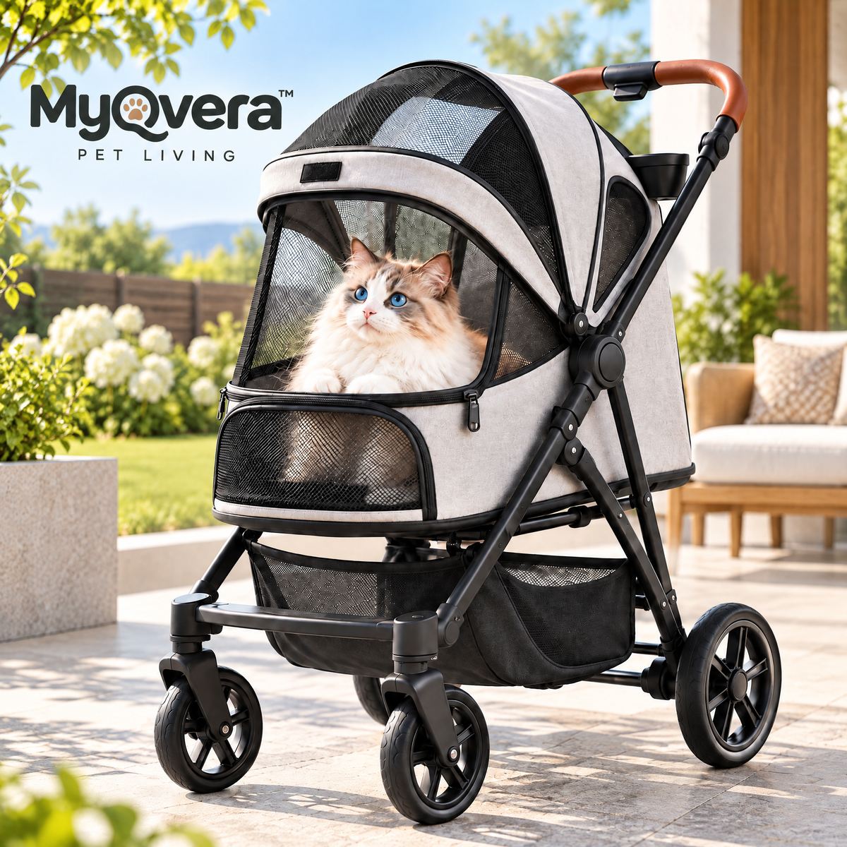 Myqvera™ Premium Foldable Pet Travel Stroller