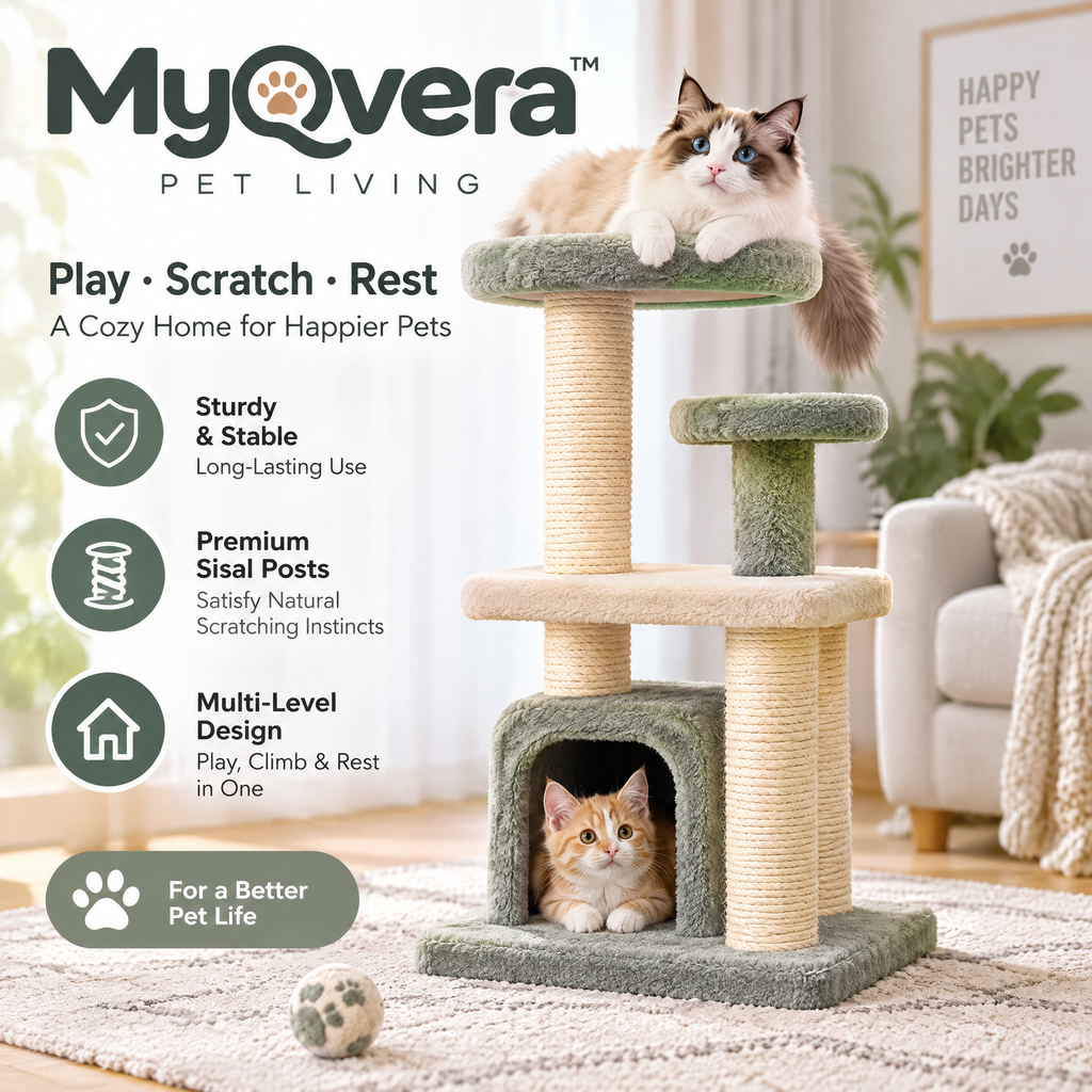 Myqvera™ Multi-Level Cat Tree Scratching Tower