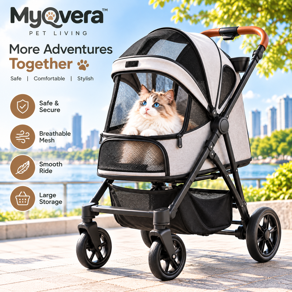 Myqvera™ Premium Foldable Pet Travel Stroller