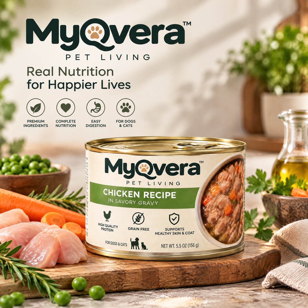 Myqvera™ Chicken Recipe Wet Pet Food in Savory Gravy