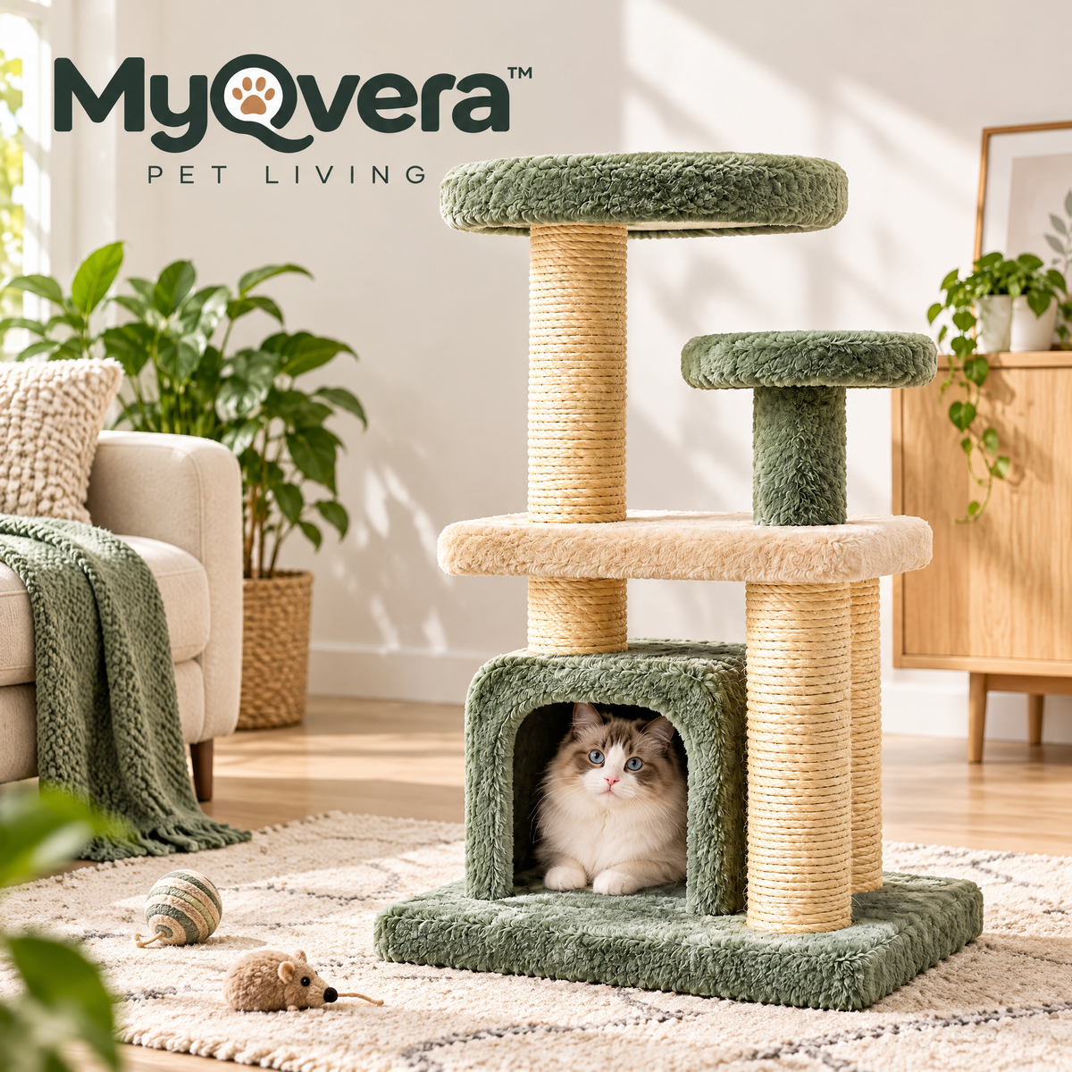 Myqvera™ Multi-Level Cat Tree Scratching Tower