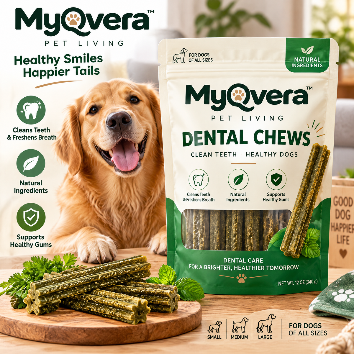 Myqvera™ Natural Dental Chews for Dogs
